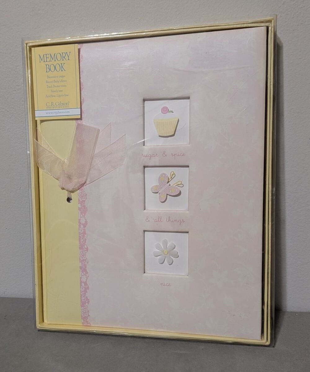 2007 Baby Girl Memory Photo Book Sugar & Spice By C.R. Gibson Pink New With Box